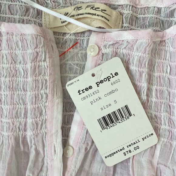 🆕 Pink Free People Little Bit Something Blouse - Picture 3 of 6